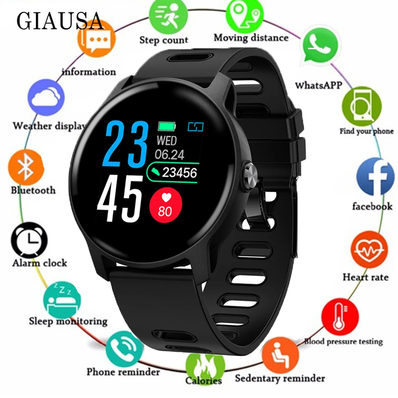 

2019 Men Smart Watch S08 IP68 Waterproof Fitness Tracker Heart Rate monitor Smartwatch Women Clock for android IOS Phone PK P2