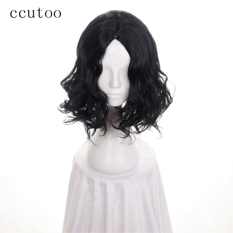 

ccutoo 35cm Movie Severus Snape Black Synthetic Curly Hair Cosplay Wig Heat Resistance Fiber