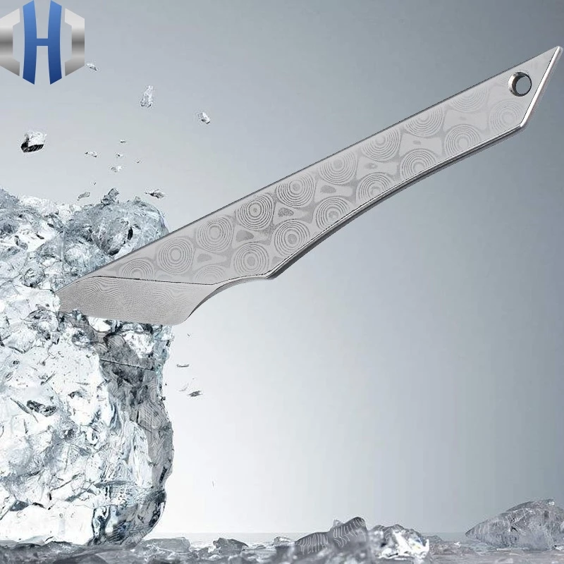 Купить Универсальный нож дамасская сталь из коробки маленький розовый узор Резак Открытый может открыть распаковку Экспресс Нож EDC