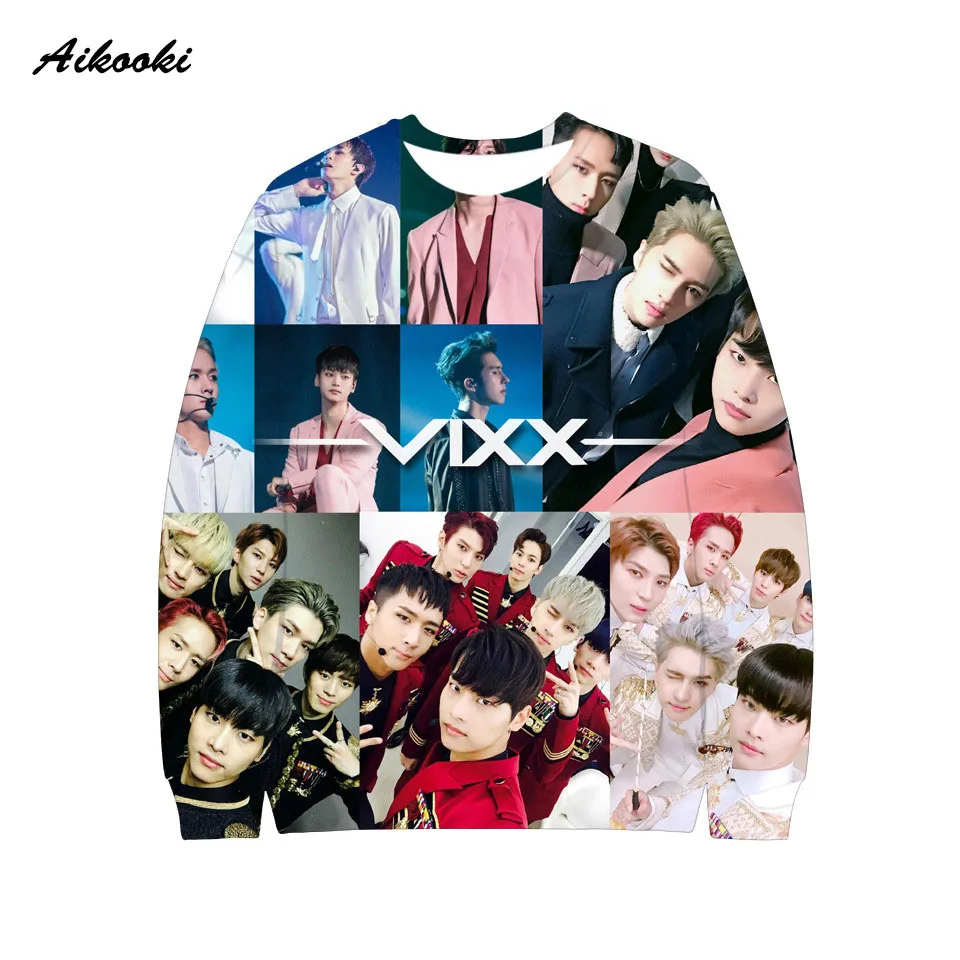 Мода Idol 3D монолитные толстовки VIXX Толстовка для мужчин/женщин принт полоса