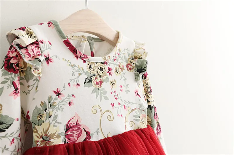 Günstige Kaufen Kinder Kleid Herbst Baby Mädchen Floral minibär DESIGN Baby Kleid, taupe | Waschbär