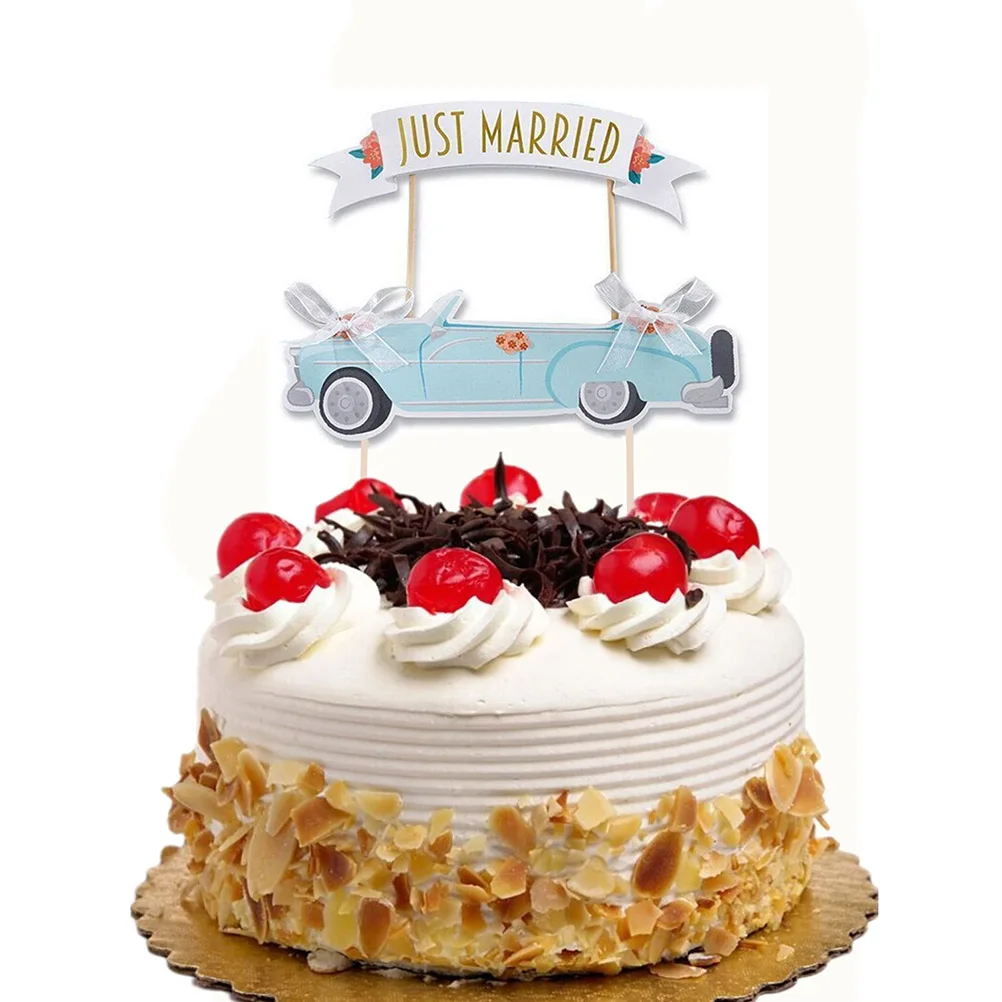 

6Pcs/Set Creative Car Shape Cake Toppers Disposable Cake Picks Paper Cupcake Dessert Decor Party Supplies For Wedding