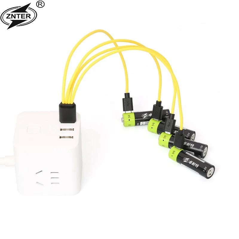 

ZNTER Mirco USB Rechargeable Battery AA Battery 1250mAh AA 1.5V Toys Remote controller batteries Lithium Polymer Battery