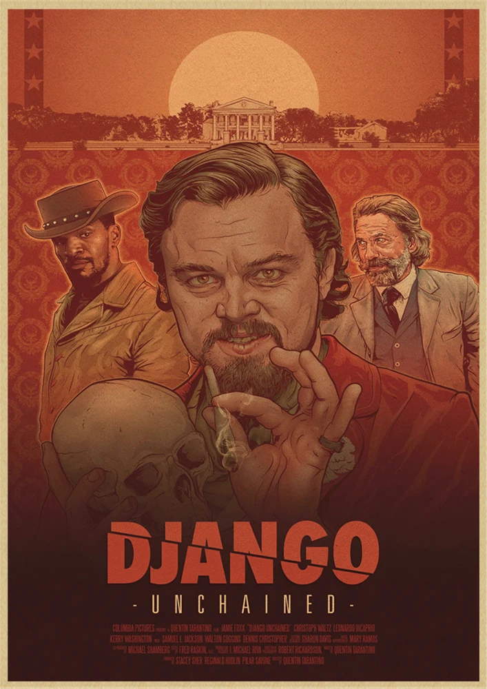 Классический фильм Django Unchained Квентин Тарантино Ретро плакат крафт-бумага кафе домашний декор стен Живопись