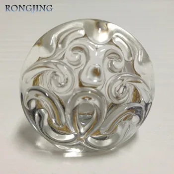 

2x Clear Acrylic Kitchen Cabinet Drawer Knobs China Style Cupboard Dresser Handle Vintage Closet Handle Woden Shoes Box Pulls