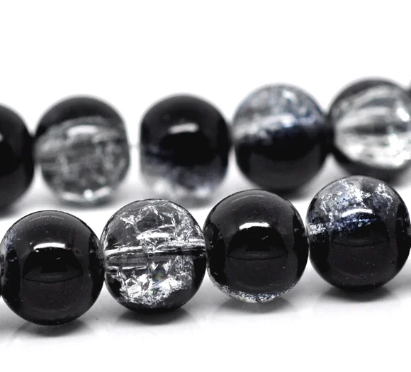 DoreenBeads 160 шт черные и прозрачные хрустальные стеклянные бусины 10 мм (B12245) |