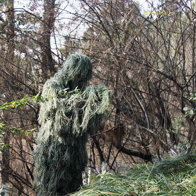 Охота Лесной Камуфляж Снайпер Ghillie костюм слепой снайпер прицел крепление камуфляжная одежда 3D Камуфляж Дерево Стенд Набор