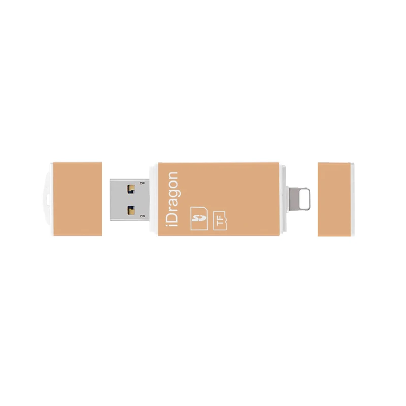 UTHAI R004 мульти кард-ридер 3в1 Lightning/Micro USB/USB2.0 TF/SD карта адаптер для iPhone 7 8 11 X XR - Цвет: Yellow