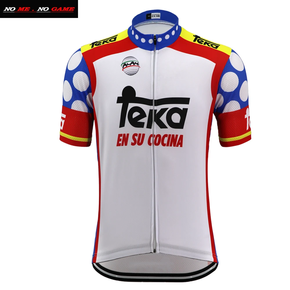 

2019 men's Hot Classic Retro Cycling Jersey pro team blue red road mtb Mountain Bike jersey Clothing maillot ciclismo