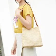 Bolsas de Tecido Bolsa de Palha Do Verão das mulheres 2018 Do Sexo Feminino Bolsa de Ombro Balde saco de Compras Saco de Praia Grande Capacidade bolsa de Viagem Bolsa Feminina