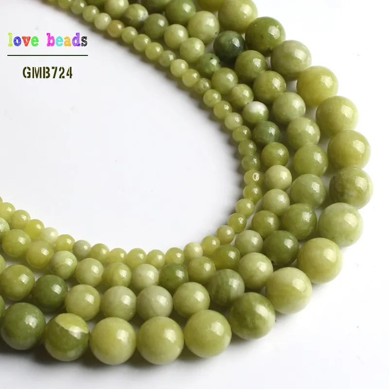 Perline Di Giada Naturale Birmana – Rotonde – 6/8/10 Mm – 1 Filo Da 15 Pollici (38-40 Cm) – Per Gioielli Fai Da Te