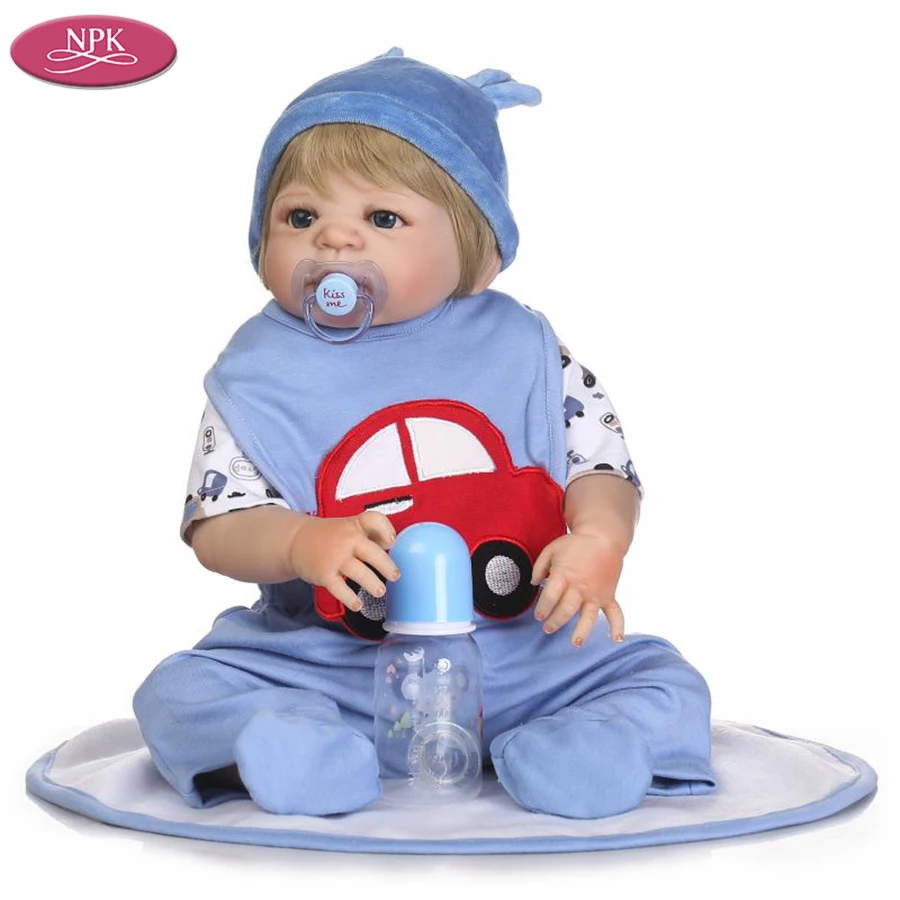 NPK Baby Boys Reborn Doll 57 см полностью силиконовый виниловый корпус для детей игровой
