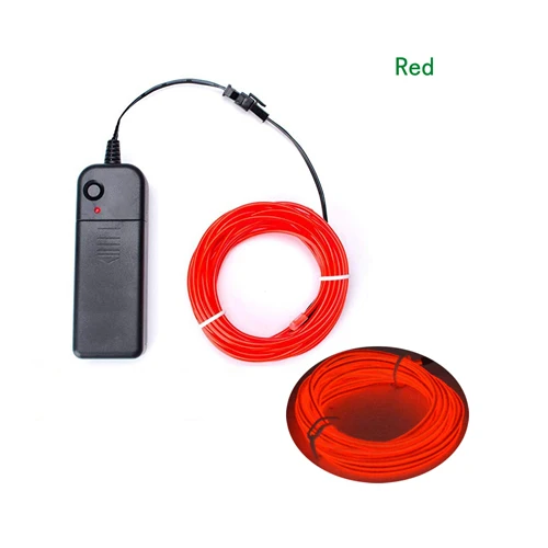 10 Цвет м, 1 м, 2 м, 3 м, 5 м гибкий светодиодный неоновый светильник свечение EL трос газа трубки Батарея Рождество - Испускаемый цвет: Красный