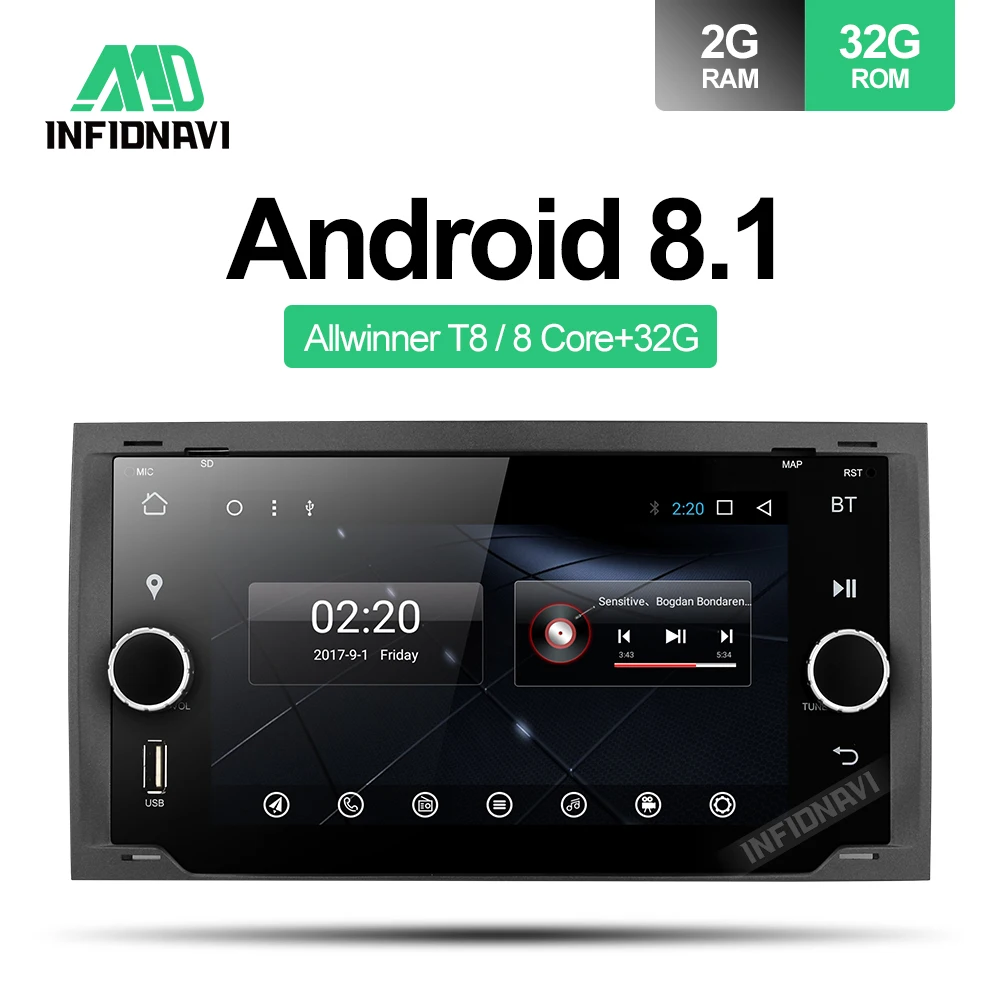 

Octa core android 8.1 car dvd for Ford focus Mondeo S-max smax c-max gps intelligent radio video wifi multimedia player