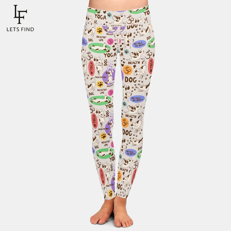 

LETSFIND Fashion 3D Cartoon Dog Print Women Fitness Leggings High Waist Plus Size Stretch Workout Women Legging