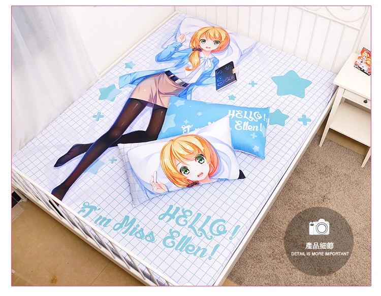 日本のアニメ漫画エレンベーカーミルクシルクマットレスカバーシーツ取り付けたカバーベッドカバーカウンターペイン寝具no E001 Bedding Bedspread Bedspread Animebedding Cover Aliexpress