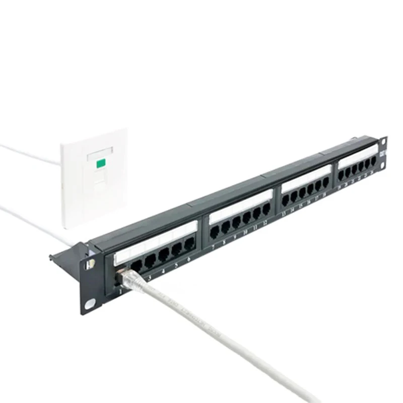 Cat6 UTP RJ45 Network Cable Patch Panel 24Port 1U 19'' Inch Gold-plated With Keystone Jacks Pass Fluke Rack Patch Panel