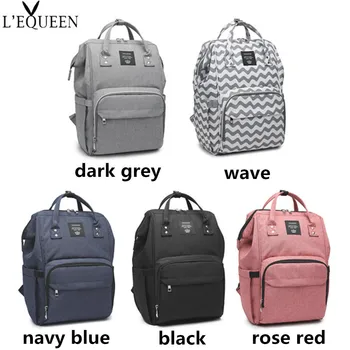 

Diaper Bag Solid Color Mummy Bag Baby Backpack Travel Bag Care Warm Large Capacity Waterproof Mummy Multi-Pocket
