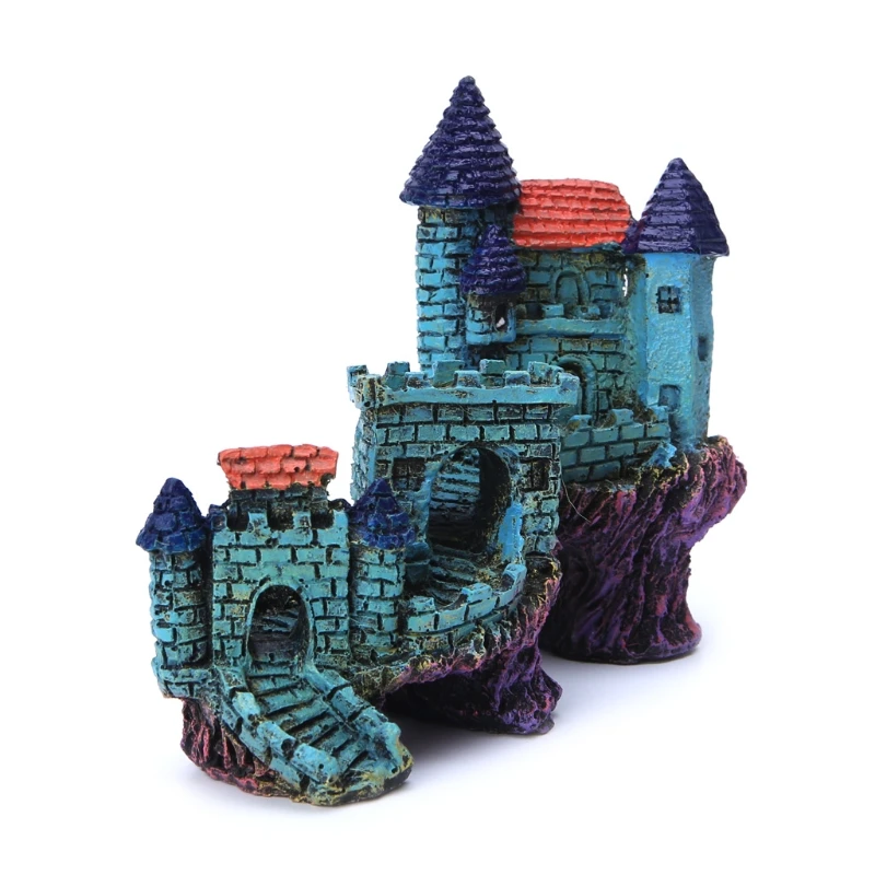 Resin Cartoon Castle Aquariums Decorations Castle Tower Ornaments Fish