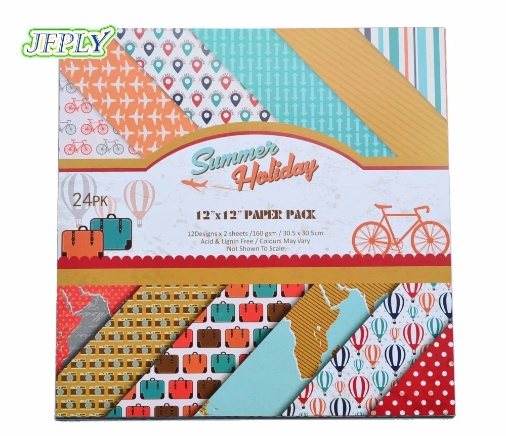 DIY Album Photo Scrapbooking set Papers Summer holiday Craft Paper 12"X