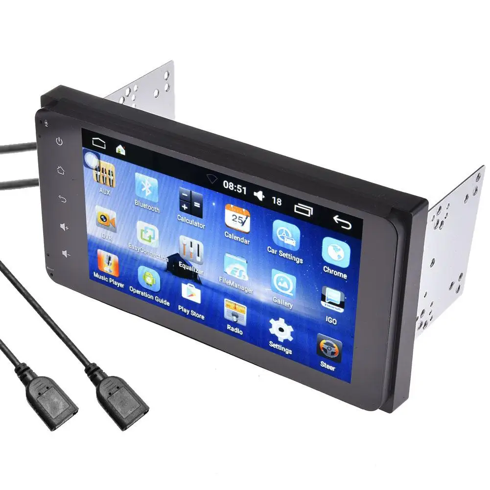 7 дюймов 2DIN Bluetooth wifi Навигатор Радио MP5 Аудио плеер gps камера заднего вида RDS четырехъядерный Android 6,0 для Toyota EU карта