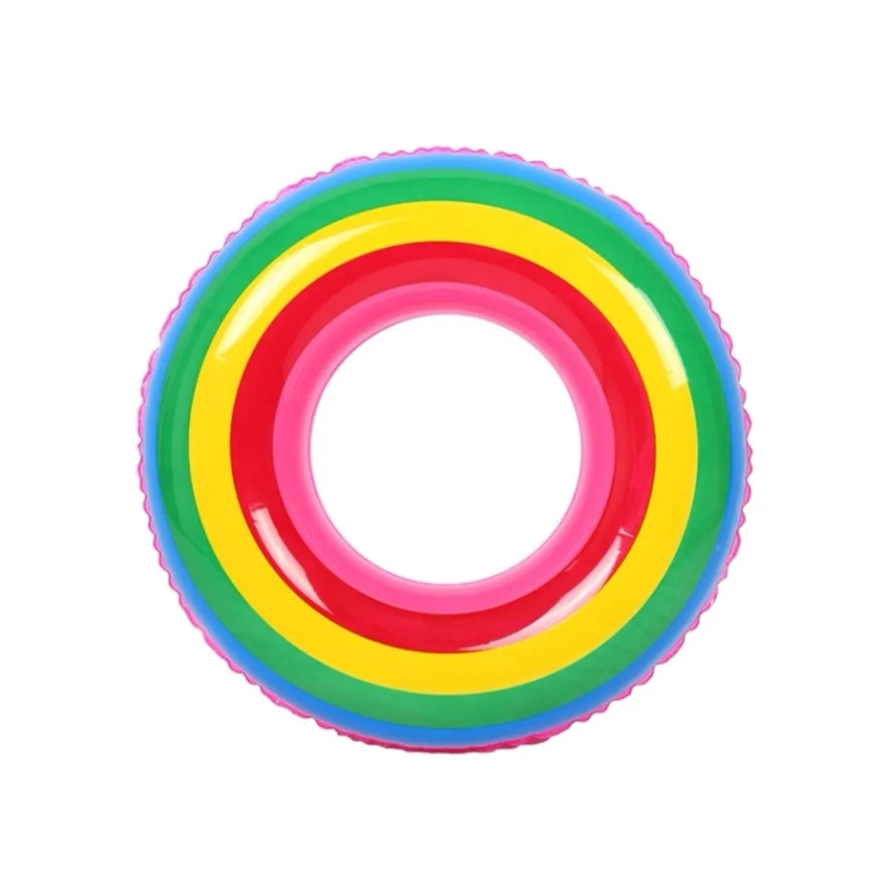 

1Pc Outdoor Swimming Ring Rainbow Color Adult Children Inflatable Swimming Ring Circle Float Tube For Sailing Floating Pool Toys