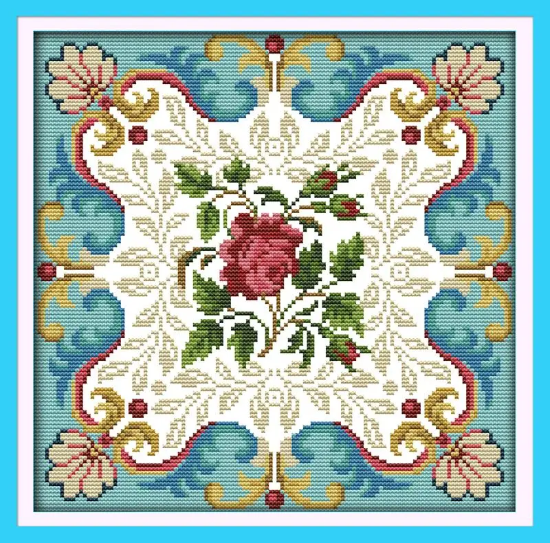 

Rose heart Embroidery Floss DMC Cotton Cross Stitch In 11CT14CT Needlework Counted Cross Stitch Kits for Embroidery Cross Craft
