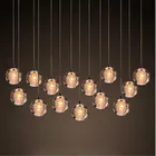 Magic Ball Crystal Chandelier 14 Lights Meteor Modern Lighting Fixture With Polished Chrome Rectangular Stainless Steel Base