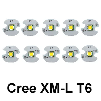 

10PCS XM-L T6 LED Chip High Power 10W T6 LED Bead Emitter with 16MM heatsink LED Flashlight light Bulb Chip Diode