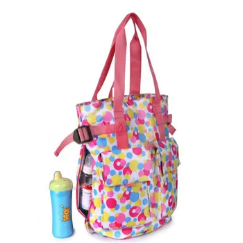 

high quality large capacity dot style baby nappy care handbag nylon waterproof maternity mummy diaper bag baby strollers bags