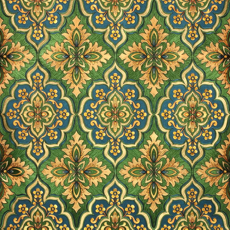 Luxury Damascus Background Wallpaper Stylish Living Room Bedroom Luxury Damascus Background Wallpaper Stylish Living Room Bedroom For Walls Pvc Wall Paper Rolls Green Golden Mural In Wallpapers From Home