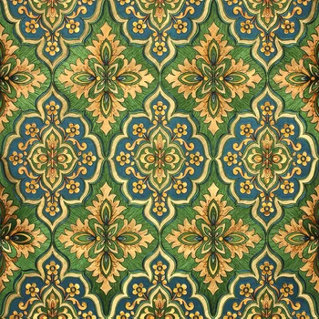 

3D Luxury Damascus Background Wallpaper Stylish Living Room Bedroom Wallpaper For Walls PVC Wall Paper Rolls Green Golden Mural
