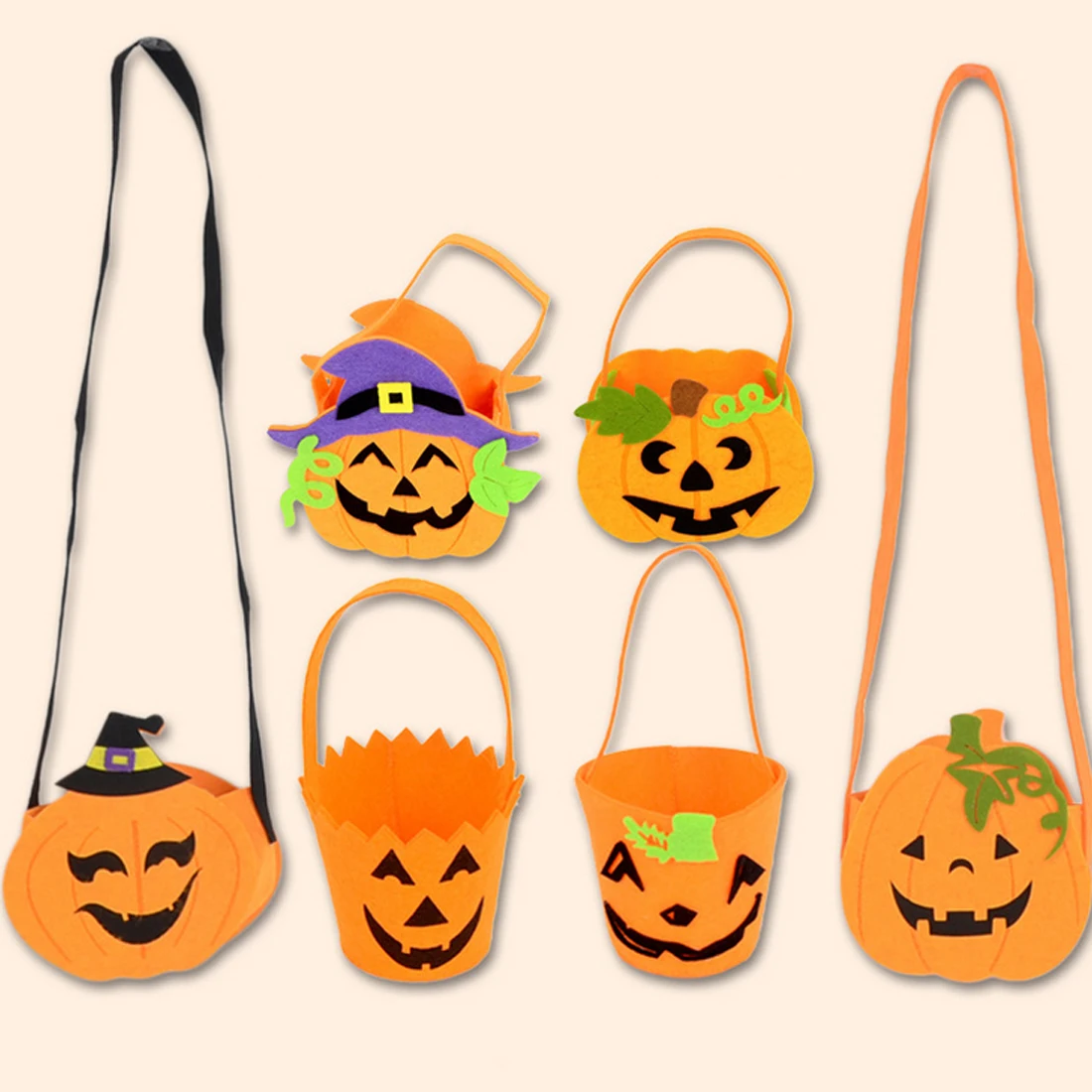 

Smile Halloween Pumpkin Bags 1PC Halloween Gift Bags Candy Boxes Kid Candy Children Handhold Party Supply Trick Gift Boxes Bags