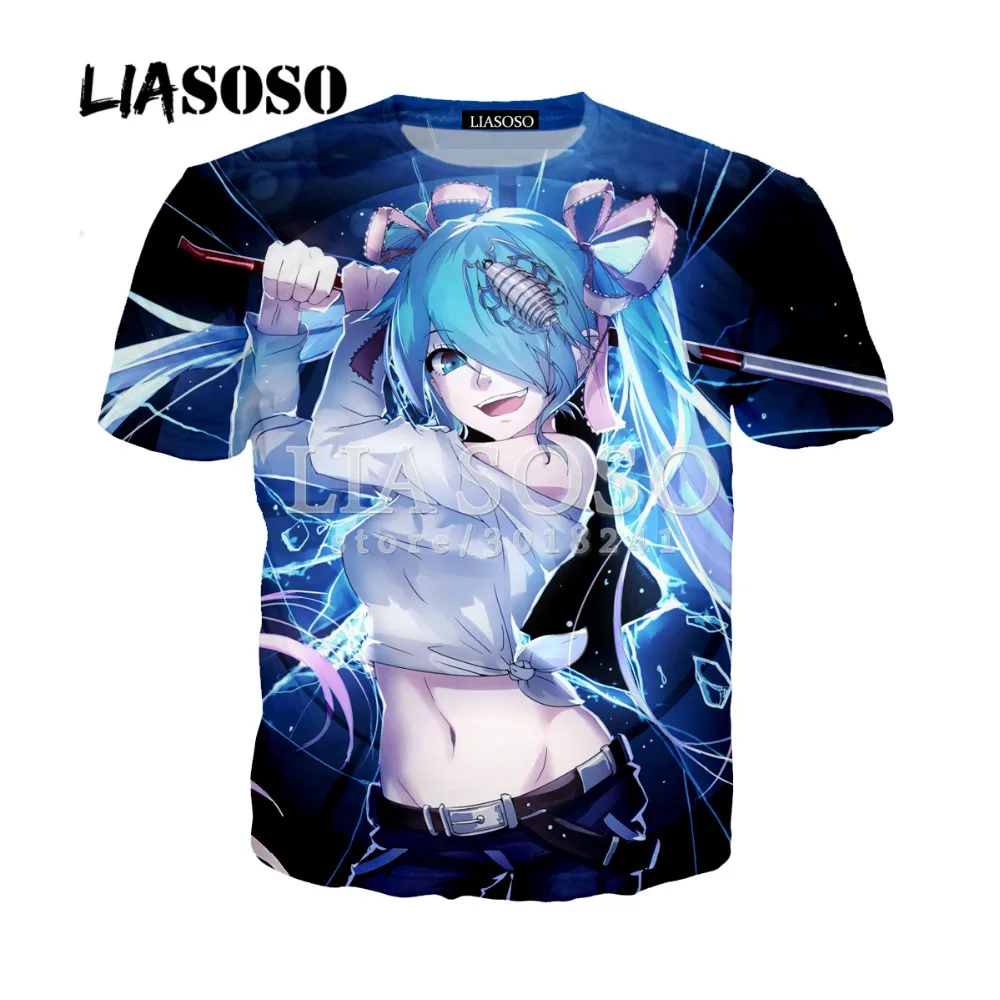 

LIASOSO 2018 Anime Vocaloid Hatsune Miku Tees 3D Print Japanese Famous Animation T-shirt/Hoodie/Sweatshirt Unisex t shirt Y132