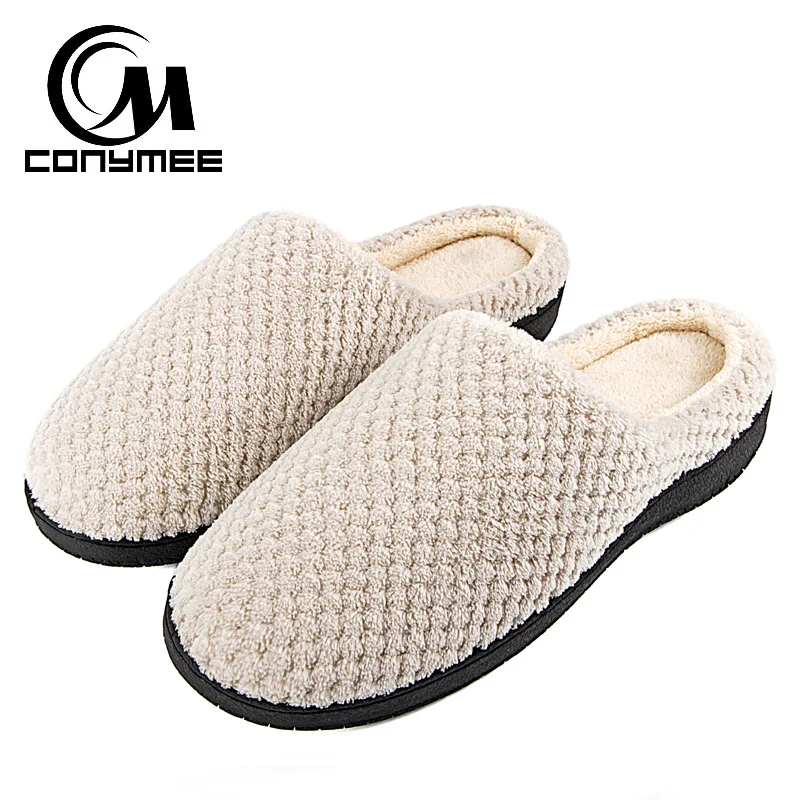 

CONYMEE Winter Home Slippers Casual Shoes For Women Indoor/Outdoor Plush Cotton Slippers Women Thicken Warm Fur Slipper Shoes