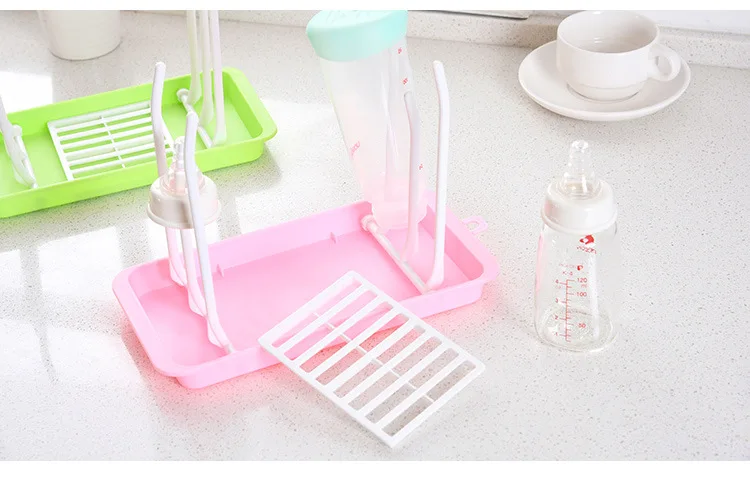 Bottle Dry Rack Baby Bottle Drain Drying Racks Blue Pink Baby Bottle Cleaning Dryer Drainer Drying Rack Feeding Cup Holder