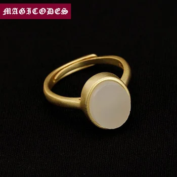

2019 Initial LOVE Adjustable Ring 100% Real 925 Sterling Silver Fashion Jewelry Women Mosaic jade Scrub Wedding band Ring R14