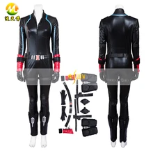 The Avengers Age of Ultron Black Widow Cosplay Costume Halloween Party Set Lether Jumpsuits for Women