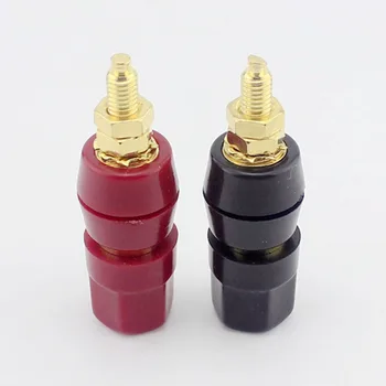 

10pcs/lot 4MM Banana Plug Socket Connector Banane Audio Jack Plug Posts Terminal Blocks For Power Test Gold-plated