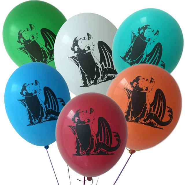 

How to Train Your Dragon 10pcs Balloon Black Dragon Toothless Ball Birthday Party Babyshower Boy Theme Hero Decorative Toy Favor