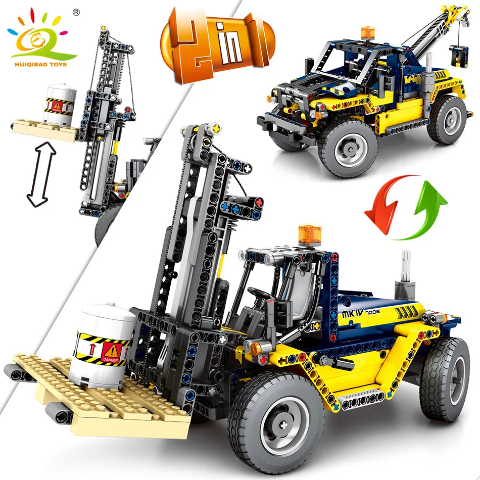 

HUIQIBAO TOYS 609pcs City Engineering Crane Building Blocks For Children Compatible Technic Vehicle Construction Brick