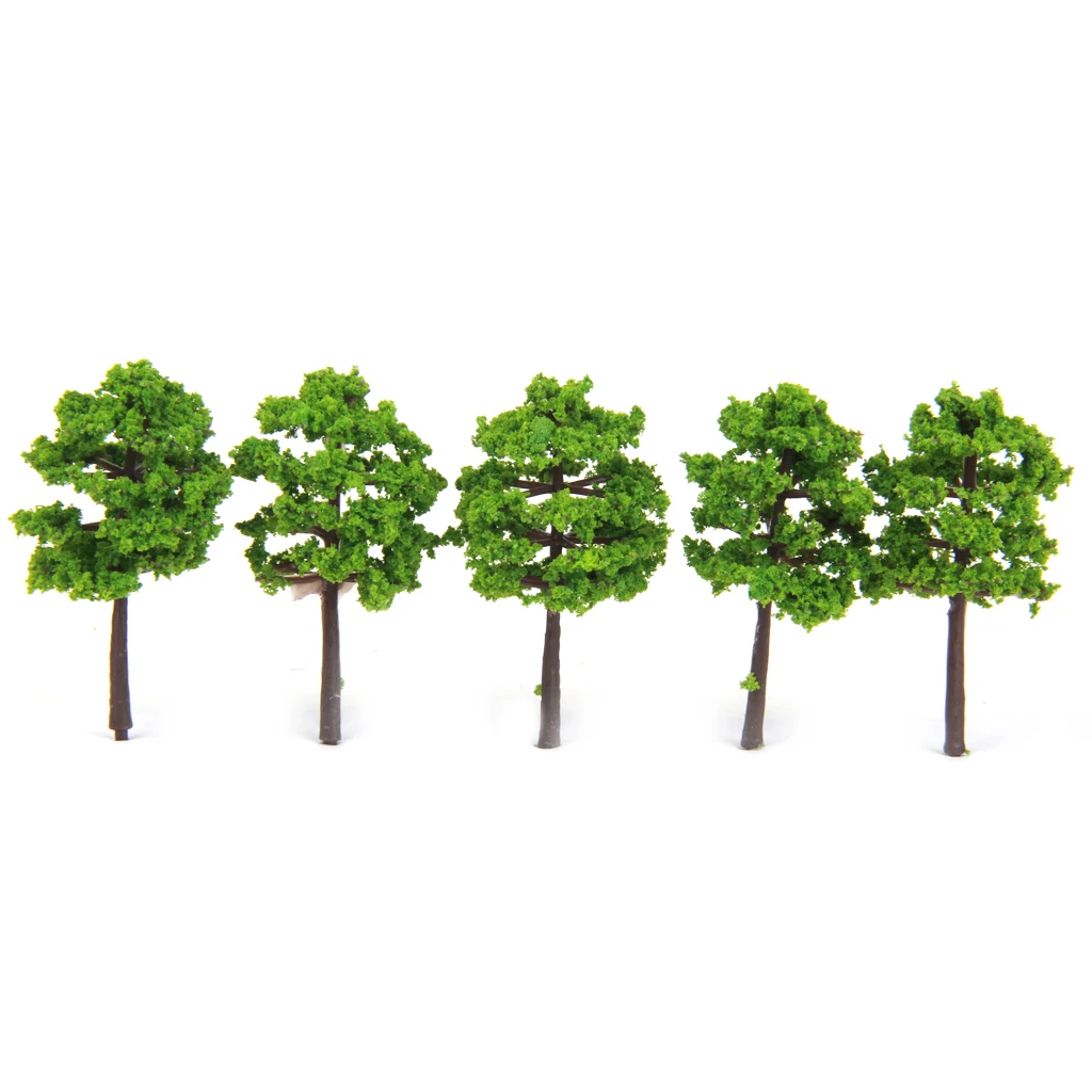 80Pcs 5cm Height Green Tree Models for RR Railway Diorama Park Garden Scenery Building Accessory