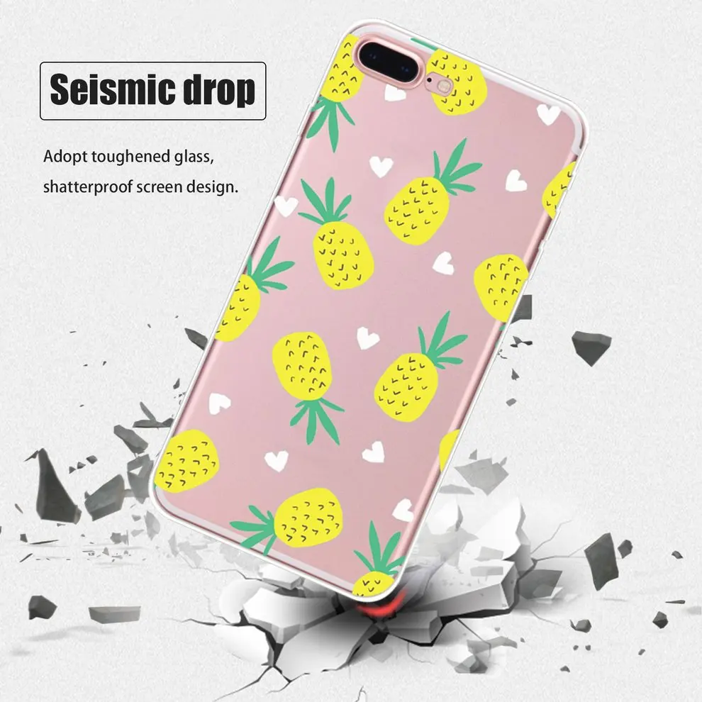 

Fresh Pineapple Cell Phone Case Clever TPU Color Printing Phone Cover Fruit Printing Phone Shell For iPhone Series