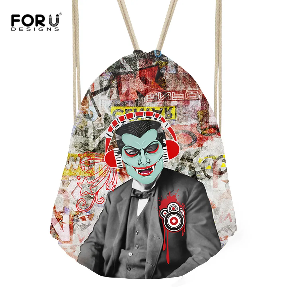 FORUDESIGNS/модные череп печати мешки Drawstring Прохладный Мальчики студент мешок строка школьный рюкзак дорожный футляр Обувь Одежда Sac