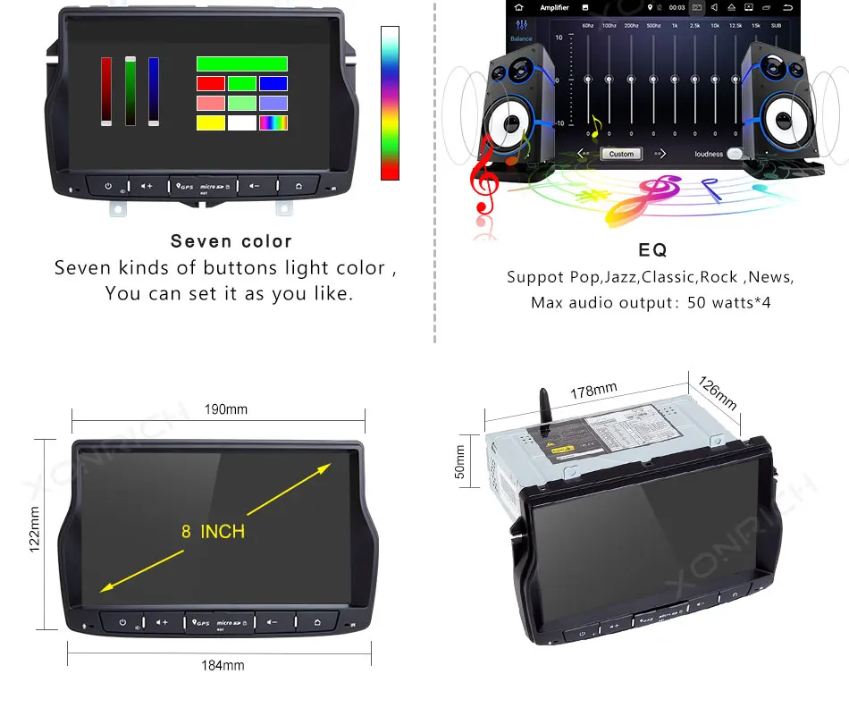 Best Xonrich Android 8.1 2G Car GPS For Lada Vesta Radio Stereo Navigation Audio Multimedia NO DVD Player Head Unit Wifi 4G SWC OBD2 21