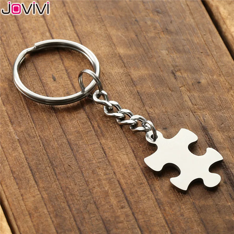 Jovivi 2 шт. брелок из нержавеющей стали головоломка пара кольцо для ключей