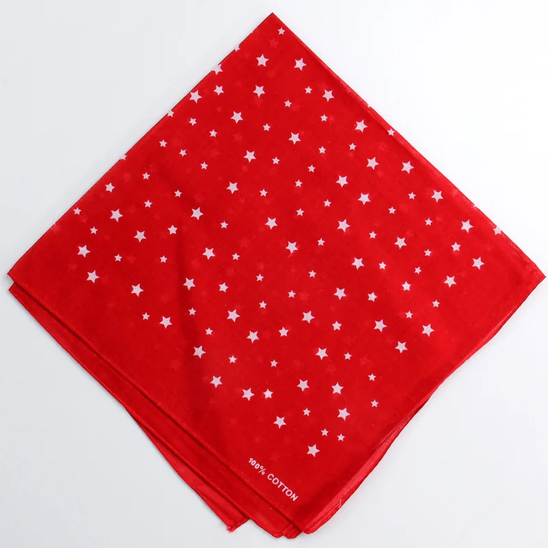 100% Cotton Five-pointed star print Bandanas Women Men Basketball Hip Hop Sweatband Pirate Magic Bandana Cycling Scarf Headscarf mens knit scarf Scarves