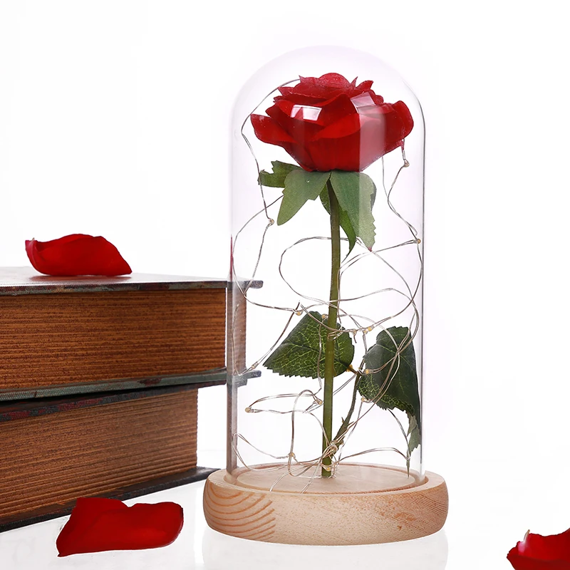 

Navidad Rose Light Red Rose Flower Vase Party Decorations LED String Light Valentine Day Flowers Christmas Mother's Day Gift