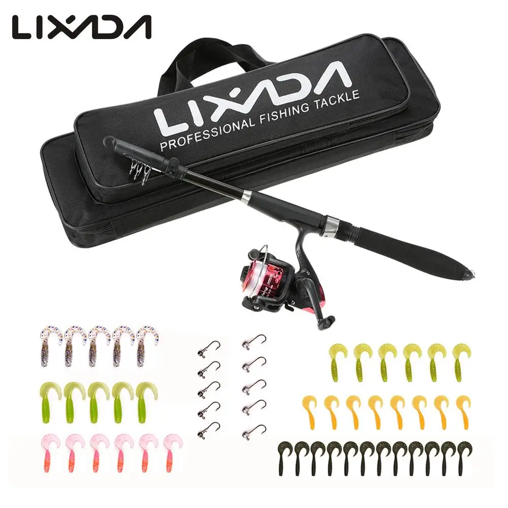 Lixada 1.6 m الصيد رود كومبو بكرة الصيد الطعم حقيبة الصيد معالجة مجموعة كيت المحمولة إغراء قضيب بكرة مجموعة Pesca