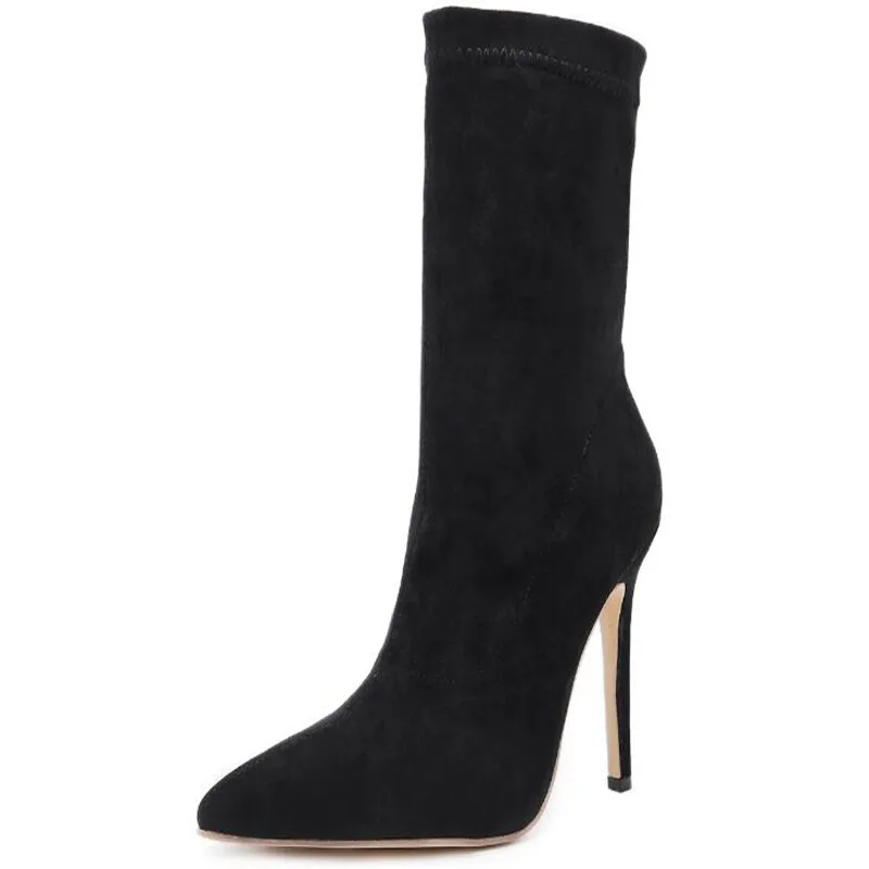 Sexy Fashion Elastic Socks Boots Women Stretch Slim zipper ankle Boots High-Heels pumps Women Shoes Female Martin Boots shoes